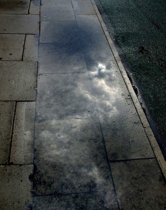 art, pavement, London, clouds, magic