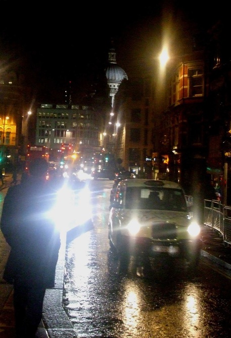 St Paul's cathedral, taxi, London, magic, night, city lights