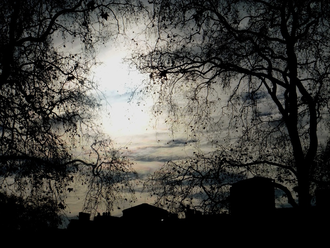 Mary Josefina Cade, November sky, London, Russell Square