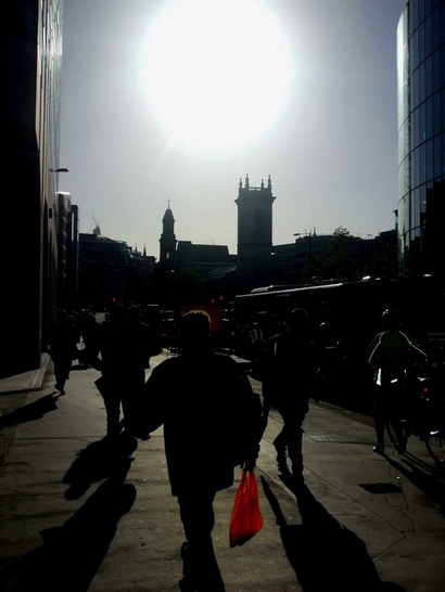 sun, walk, London, work, commute